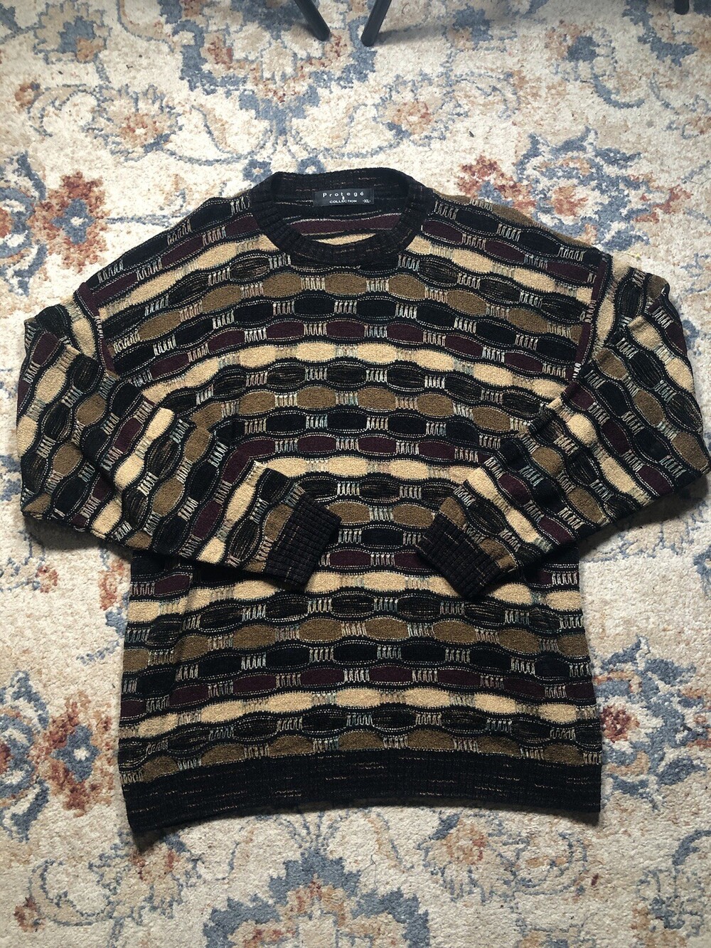 VTG Protege Collection Sweater Mens XL Coogi Style in USA 90’s Multicolor
